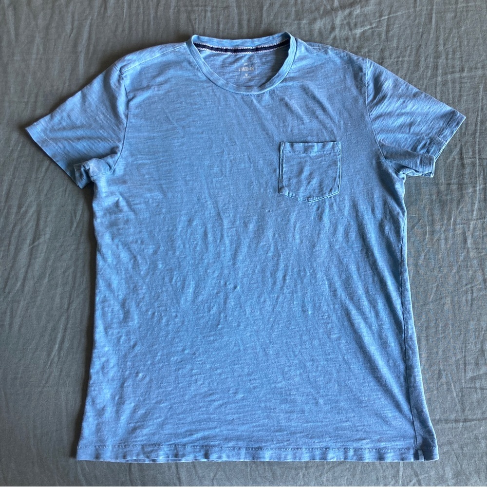 Light Blue Lived-In Pocket Tee | GAP